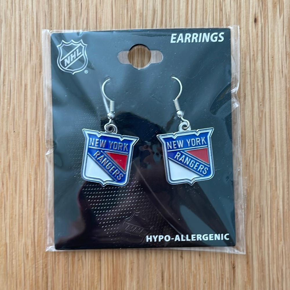 NHL Licensed New York Rangers earrings